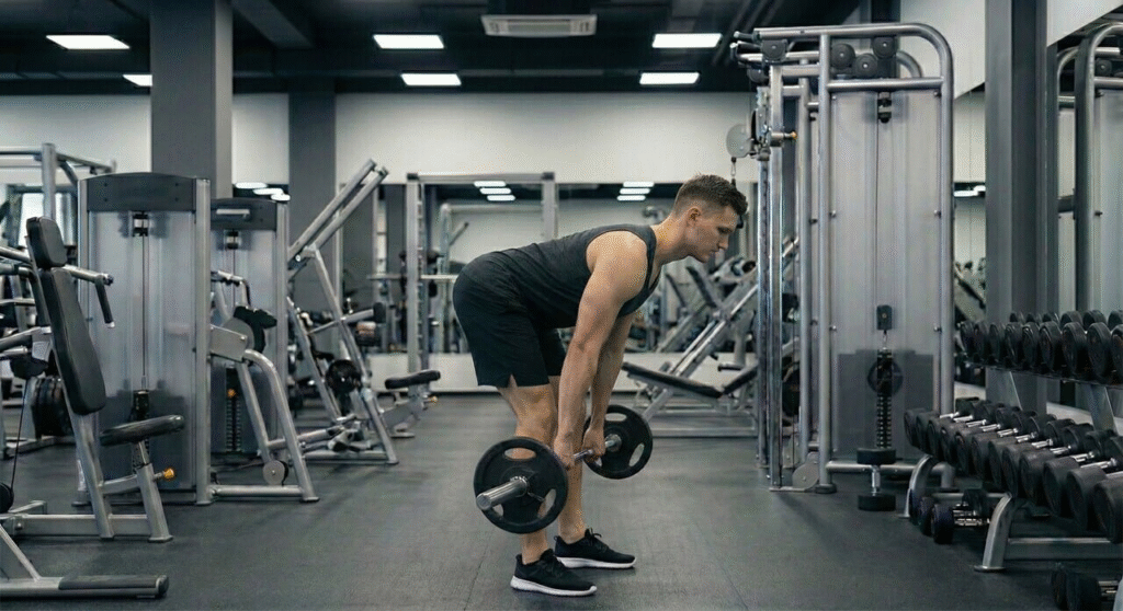 Prowadzenie sztangi w RDLi zakres ruchu