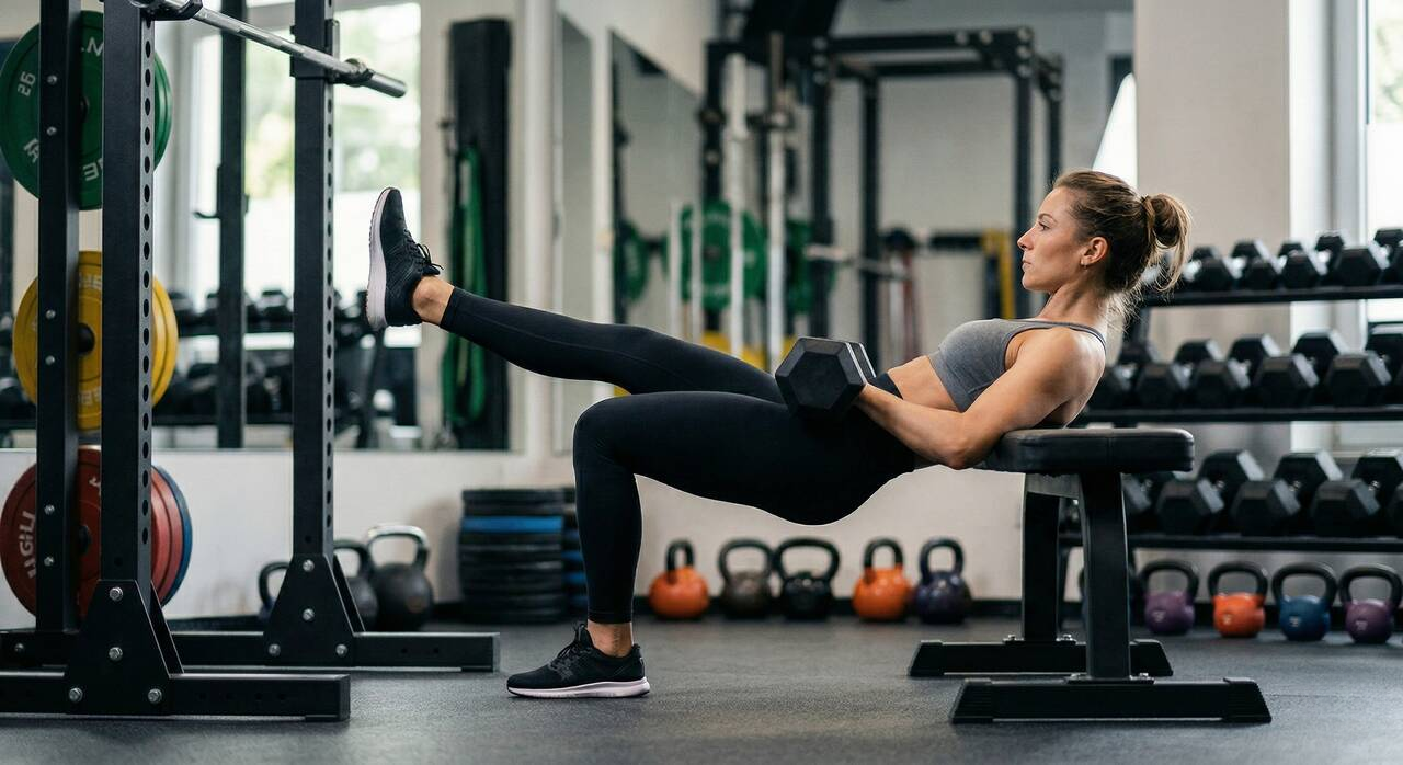 hip thrust jednonóż